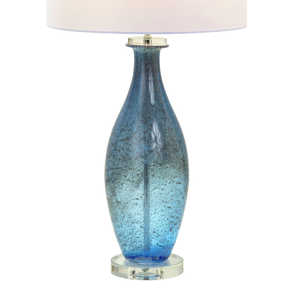 Everly - 30" Blue Tone Art Glass with Crystal Base - Set of 2 - Blue Finish. Picture 4