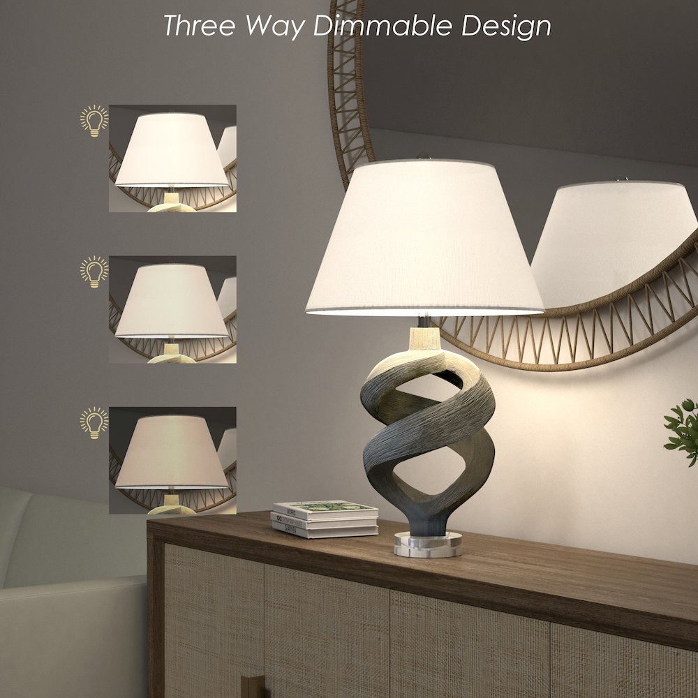 Infinity - 31" Resin Table Lamp - Grey Wash Finish. Picture 1