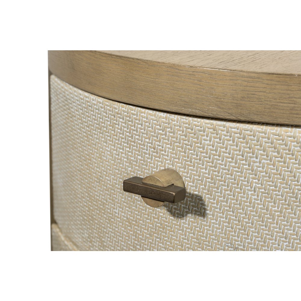 Rio Vista - Woven 2 Drawer Round Accent Nightstand - Muted Earth Tones and Clay. Picture 6