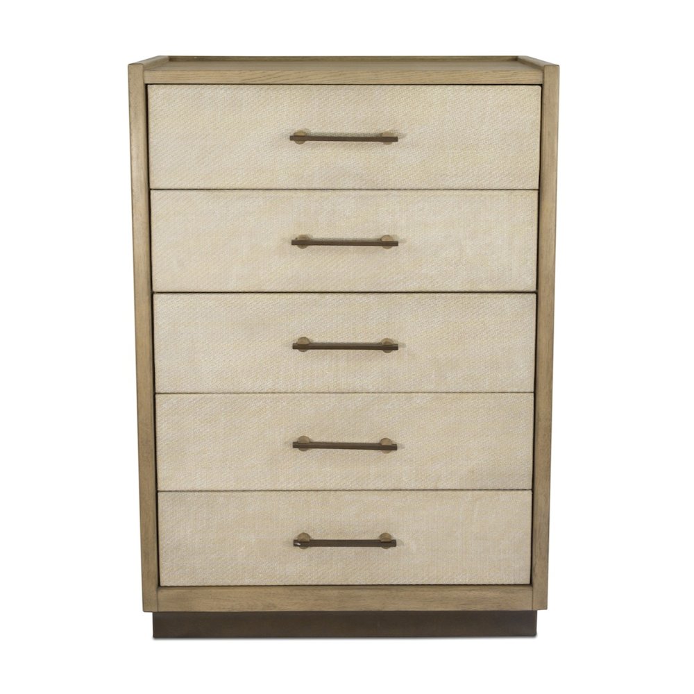 Rio Vista - Woven 5 Drawer Chest - Muted Earth Tones and Clay Finish. Picture 2