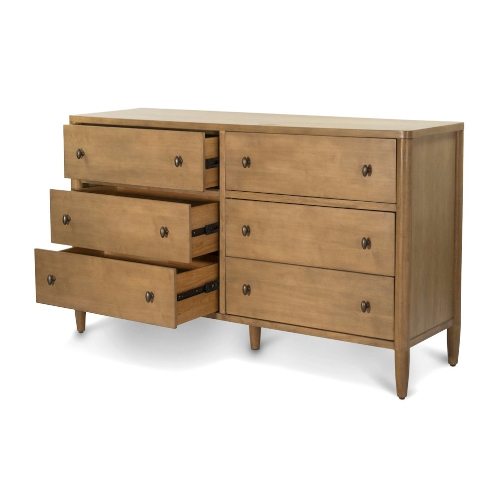 Chatham - 6 Drawer Dresser - Warm Maple Finish. Picture 4