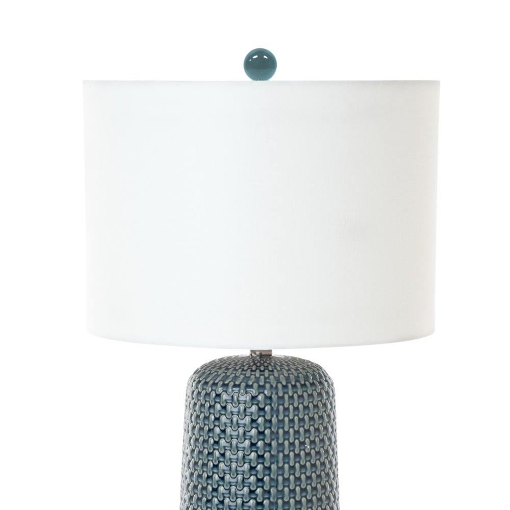 Marlin - 30" Ceramic Table Lamp - Set of 2 - Blue Finish. Picture 3