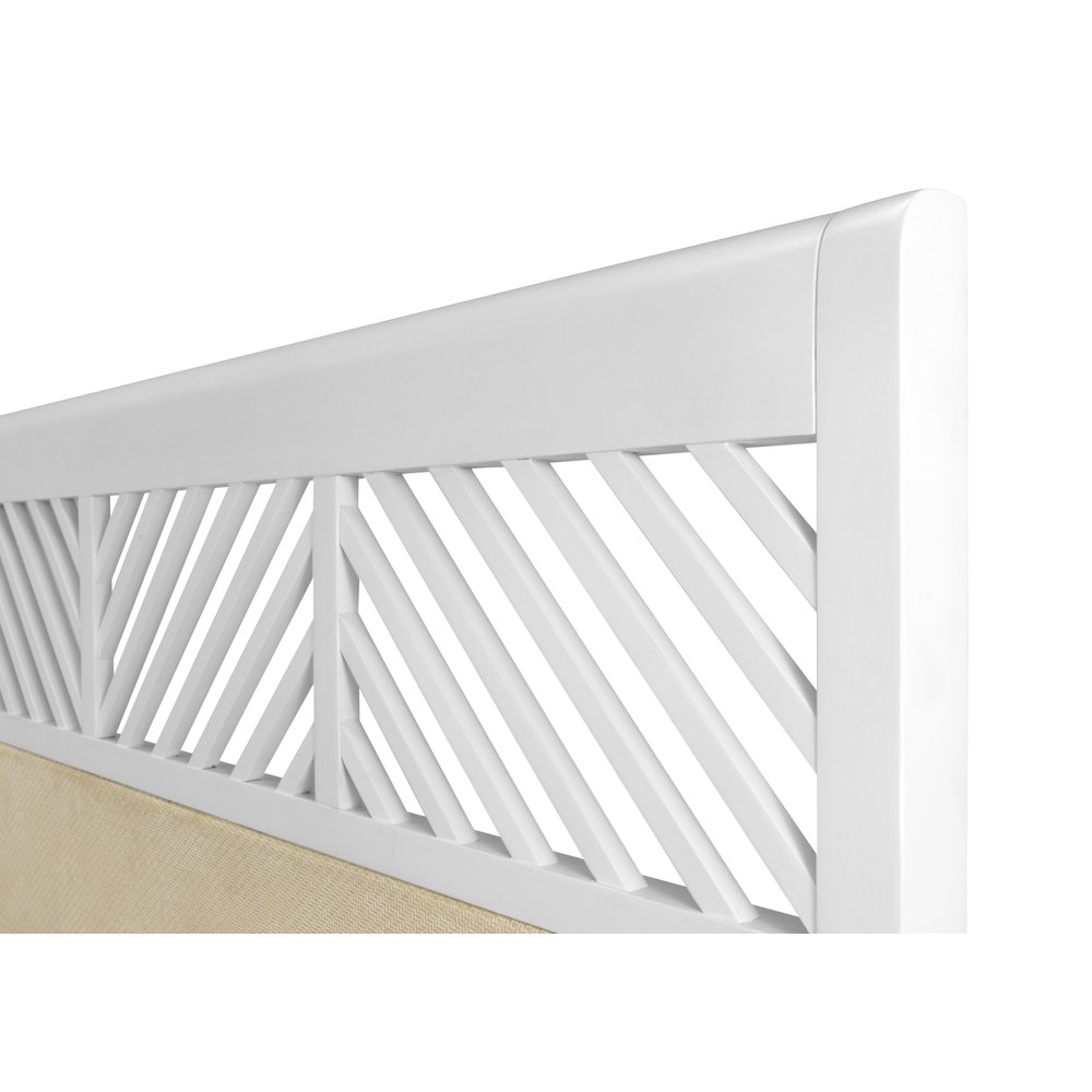 Miramar Queen Woven Storage Bed Coastal Elegance Sand and Stark White Finish. Picture 12