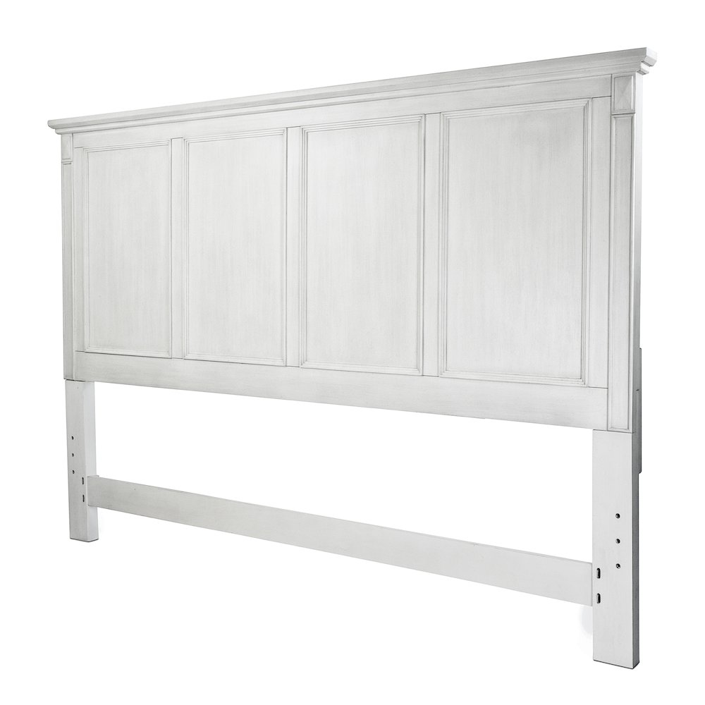 Point Breeze - Bed - King - Fresh White with Soft Grey Glaze Finish. Picture 2