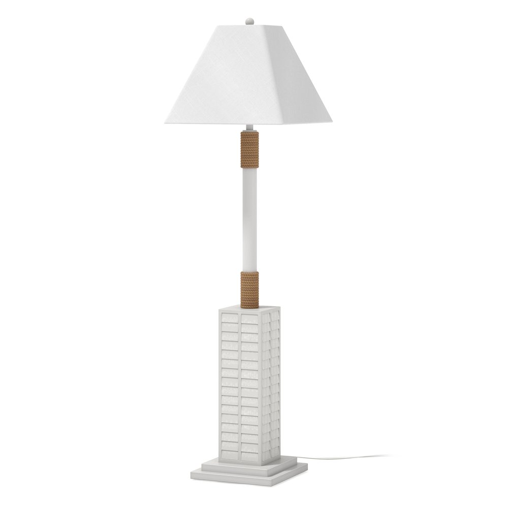 Floor Shutter 63" Polyresin Coastal Floor Lamp off white (1pk). Picture 5