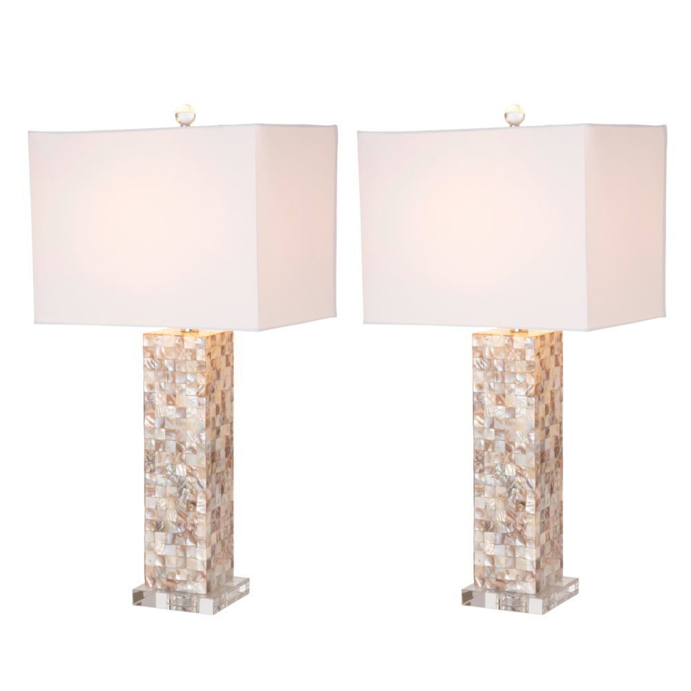 Harper - 29" Nature Mother of Pearl Table Lamp with Crystals - Set of 2. Picture 1