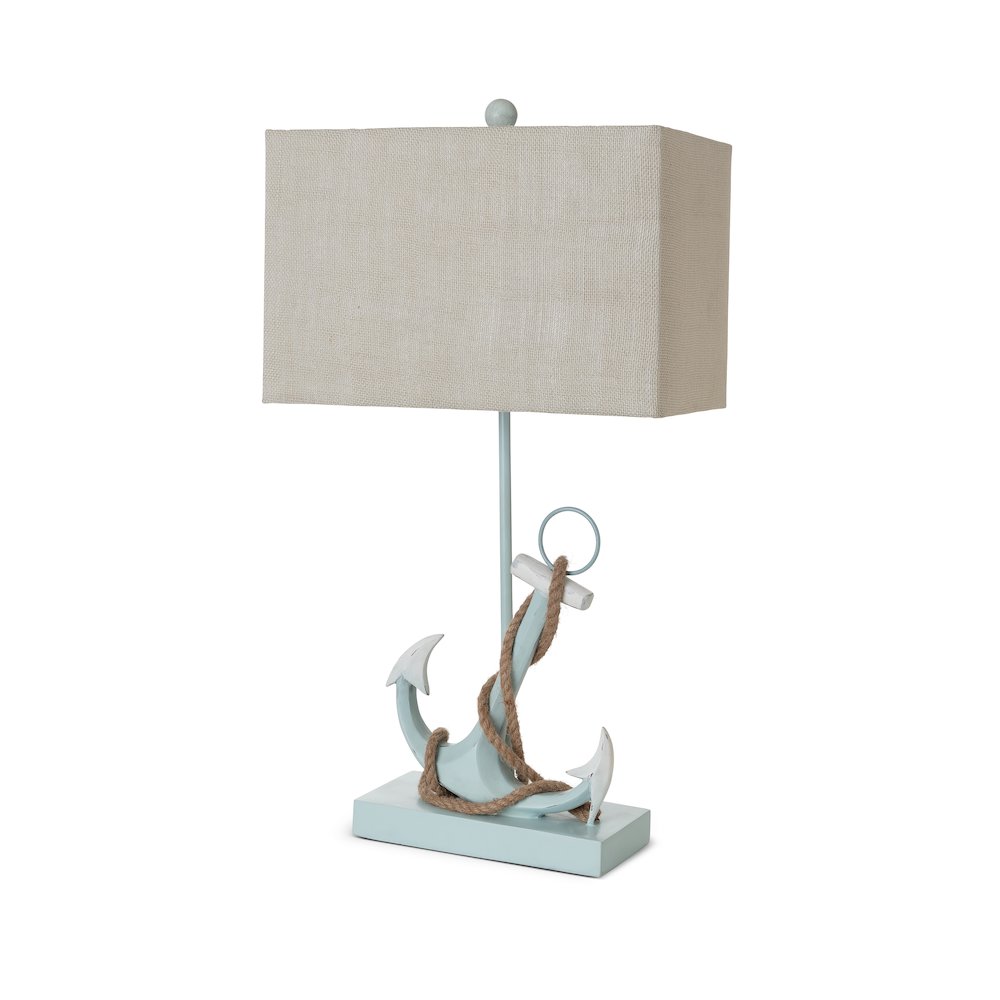 Anchor 28" Distressed Blue Polyresin Coastal Table Lamp, (Set of 2). Picture 5