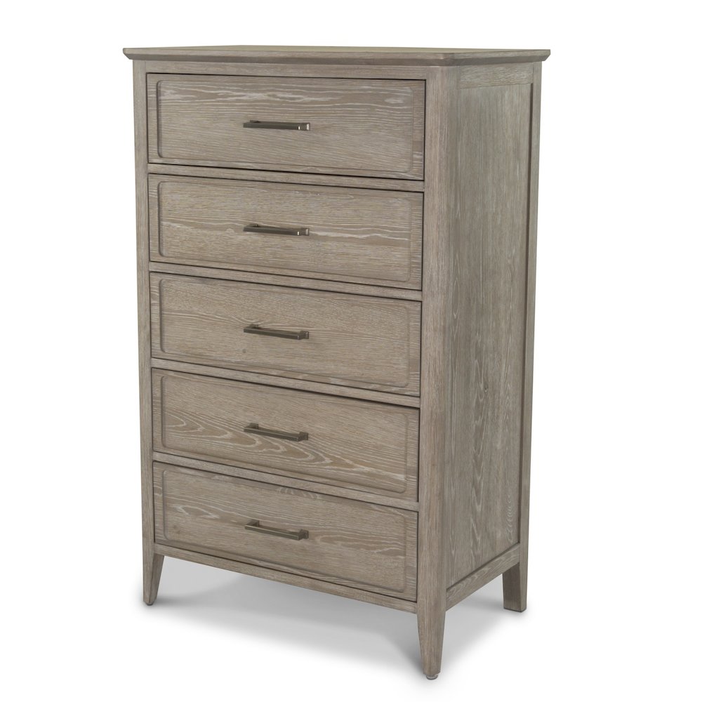 Cape May - 5 Drawer Chest - Glazed Driftwood Finish. Picture 1