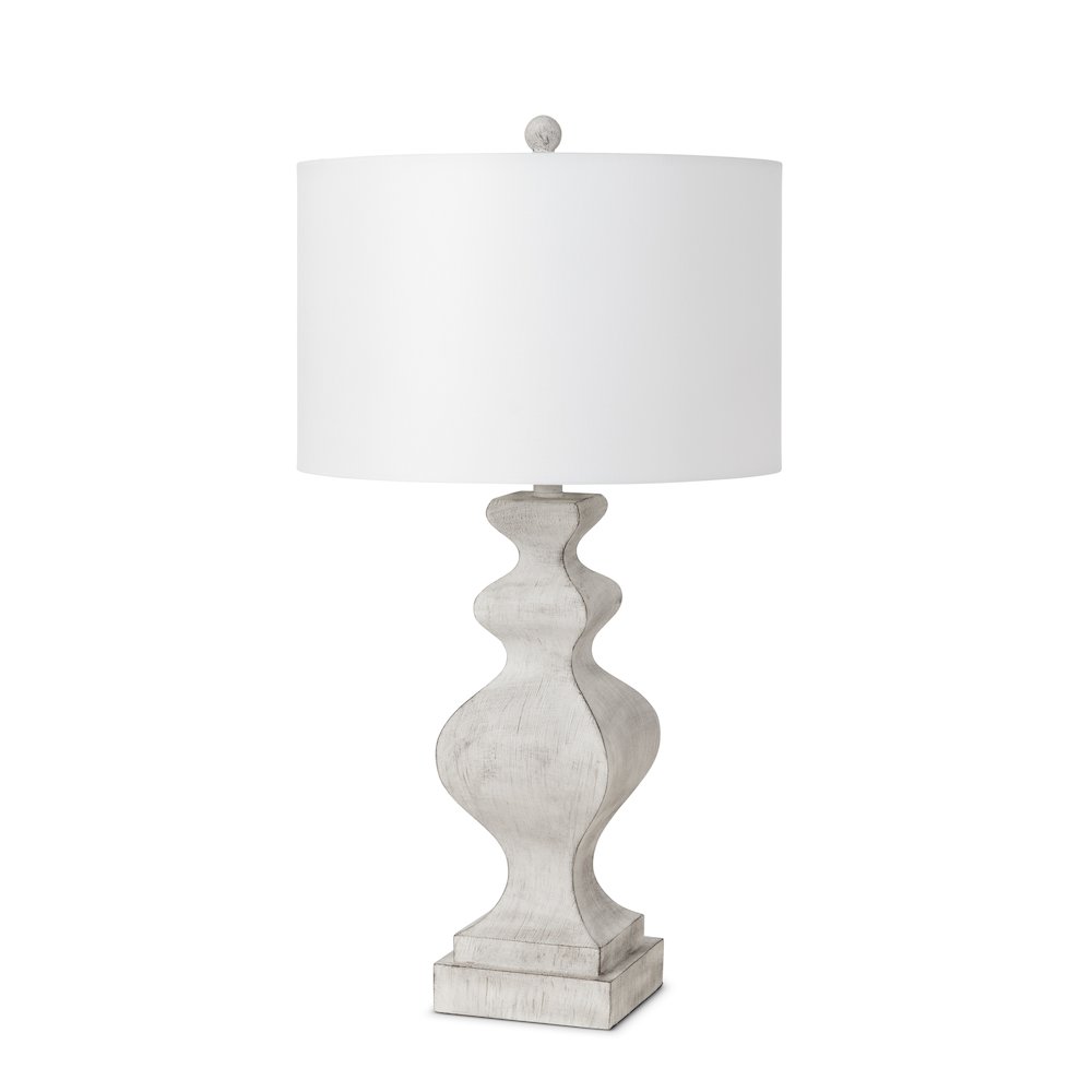 Cyrus - 32" White Farmhouse Polyresin Table Lamp with USB - Set of 2. Picture 8