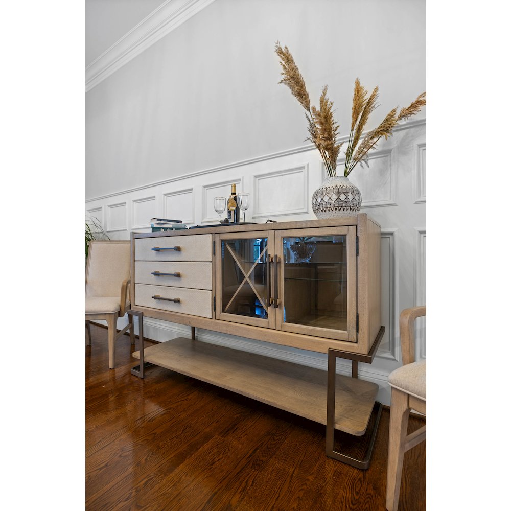 Rio Vista - 61" Credenza with Reversible Panels - Muted Earth Tones and Clay. Picture 10