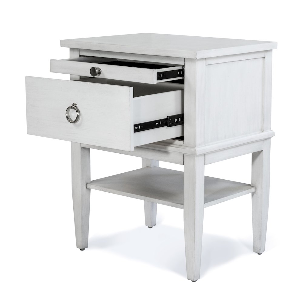 Point Breeze - 1 Drawer Nightstand with Jewelry Tray, Shelf, Power Strip, USB-A. Picture 3