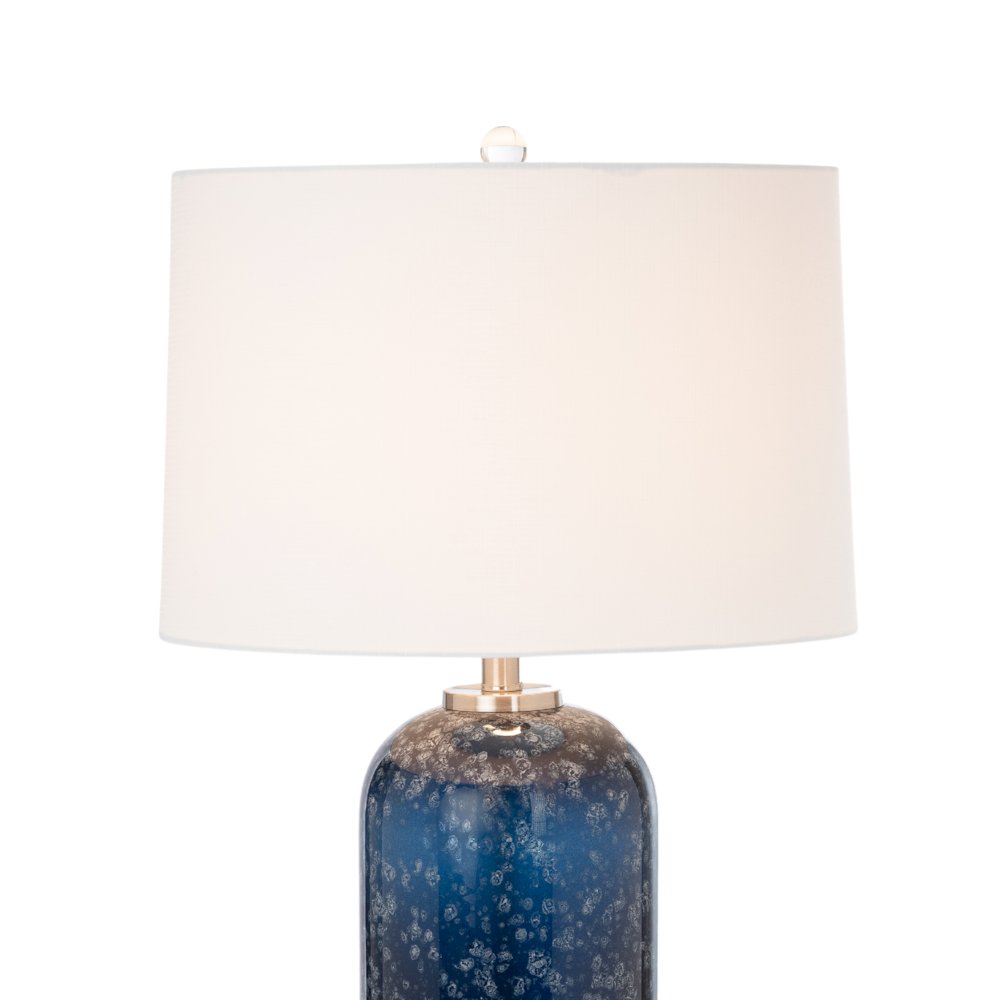 Tootsie 30" Blue Glass Table Lamp w/ Crystal Base, (Set of 2). Picture 4