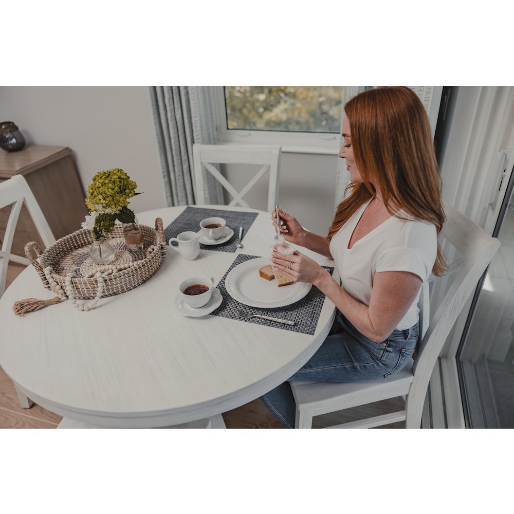 Surfside - X-Back Dining Chair - Set of 2 - Weathered White Finish. Picture 6