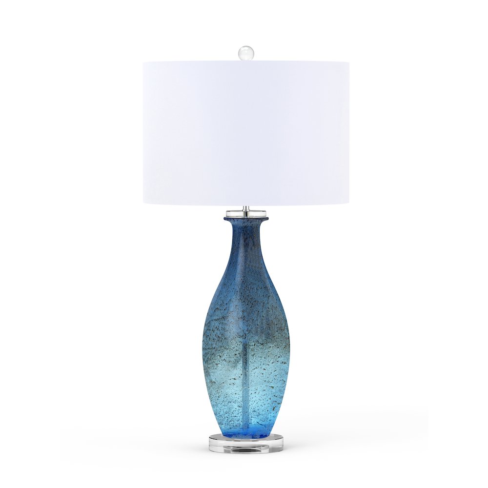 Everly - 30" Blue Tone Art Glass with Crystal Base - Set of 2 - Blue Finish. Picture 6