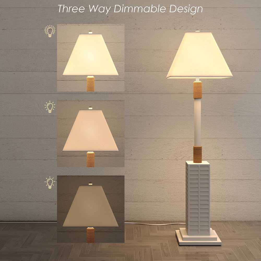 Floor Shutter 63" Polyresin Coastal Floor Lamp off white (1pk). Picture 3