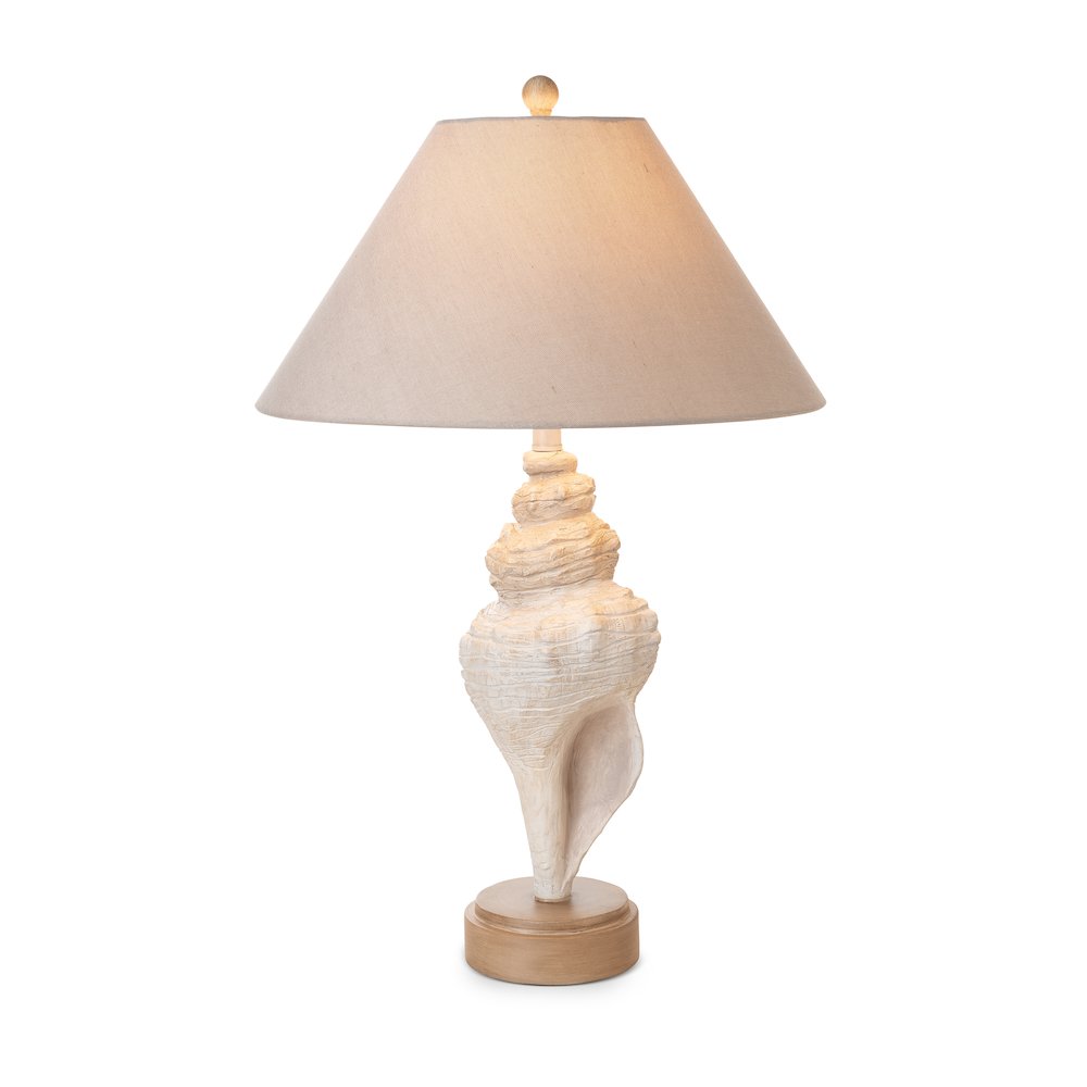 Conch - 30" Seashell Coastal Table Lamp - Set of 2 - Natural. Picture 6