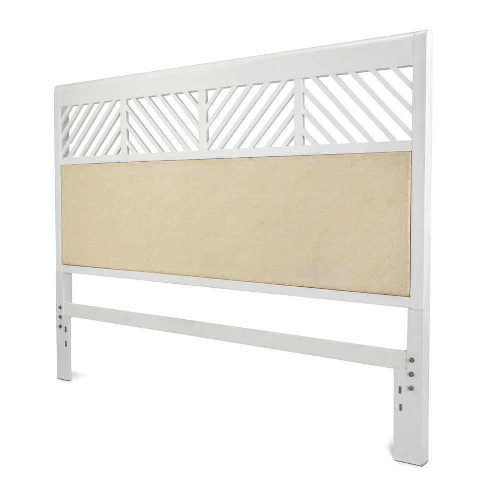 Miramar Queen Woven Bed Coastal Elegance Sand and Stark White Finish. Picture 5