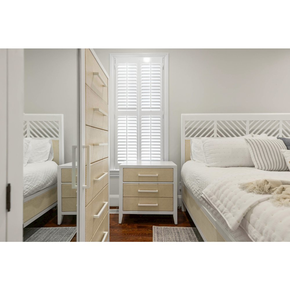 Miramar - 3 Drawer Woven Nightstand with Power Strip, USB-A and USB-C Port. Picture 11