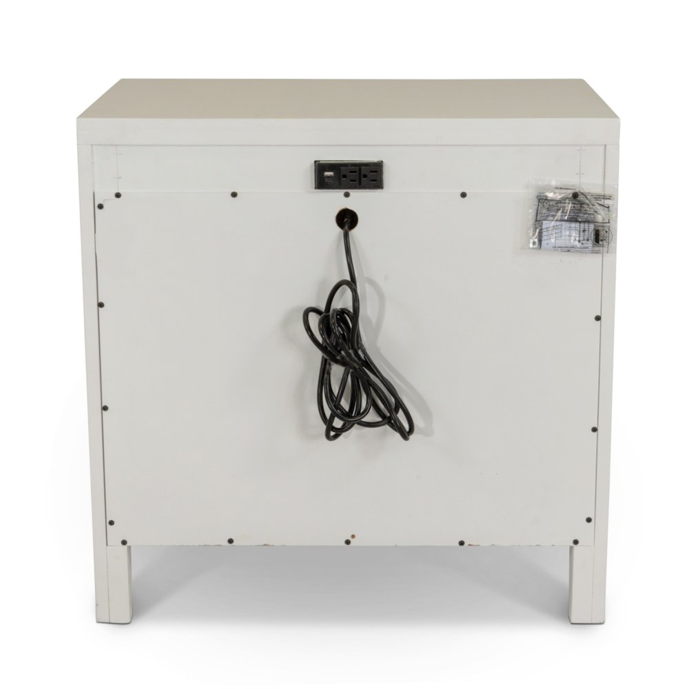 Miramar - 3 Drawer Woven Nightstand with Power Strip, USB-A and USB-C Port. Picture 4