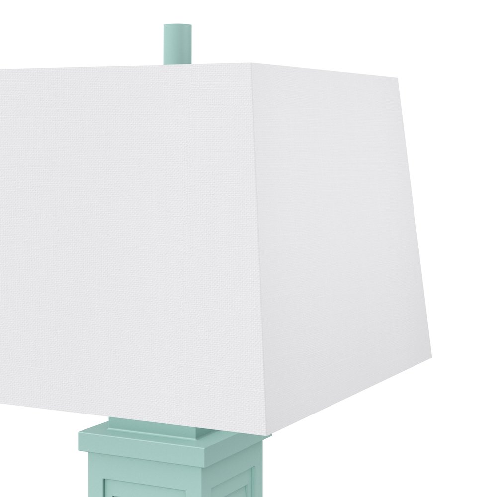 Sea Horse Shutter - 32" Shutter Lamp with USB - Set of 2 - Teal Finish. Picture 2