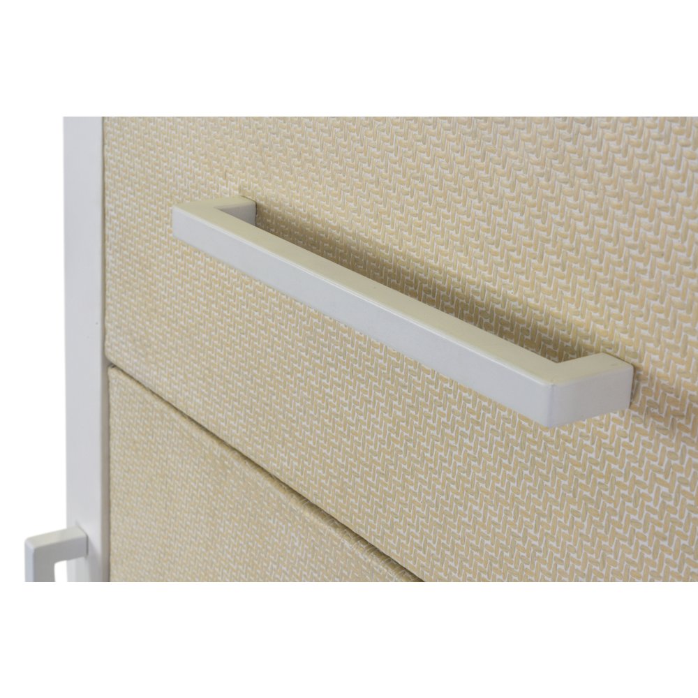 Miramar - Woven Mirrored Door Chest - Sand and Stark White Finish. Picture 8
