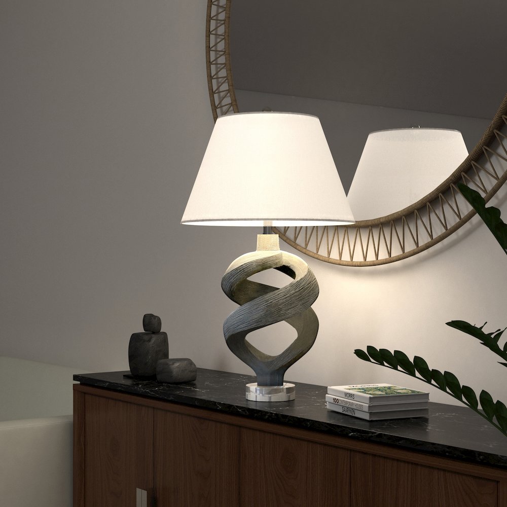 Infinity - 31" Resin Table Lamp - Grey Wash Finish. Picture 4