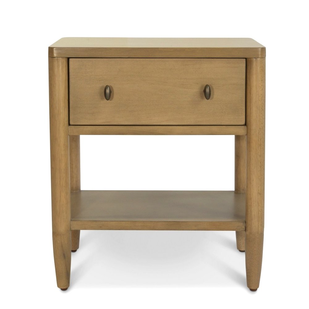 Chatham - 1 Drawer Nightstand with USB-A and USB-C Port - Warm Maple Finish. Picture 2