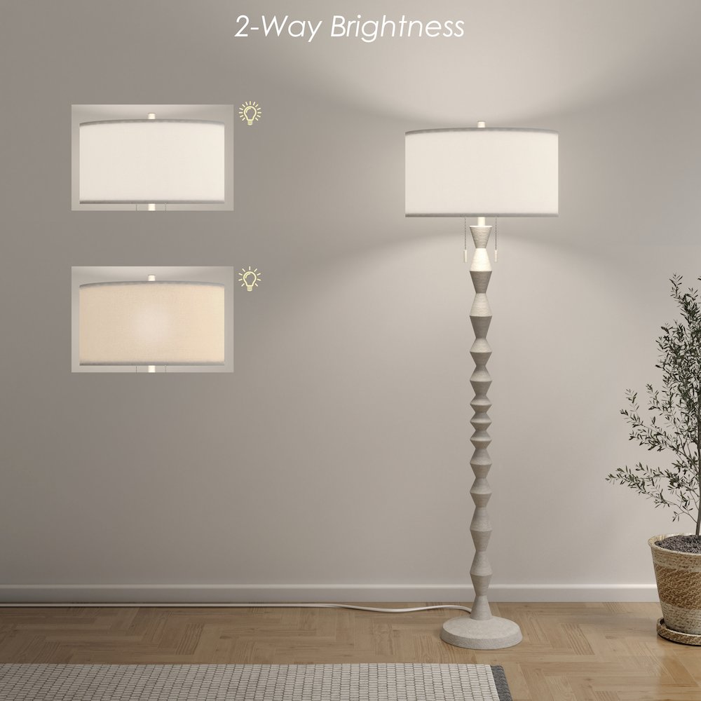 Zenith - 66" Floor Lamp - White Finish. Picture 5