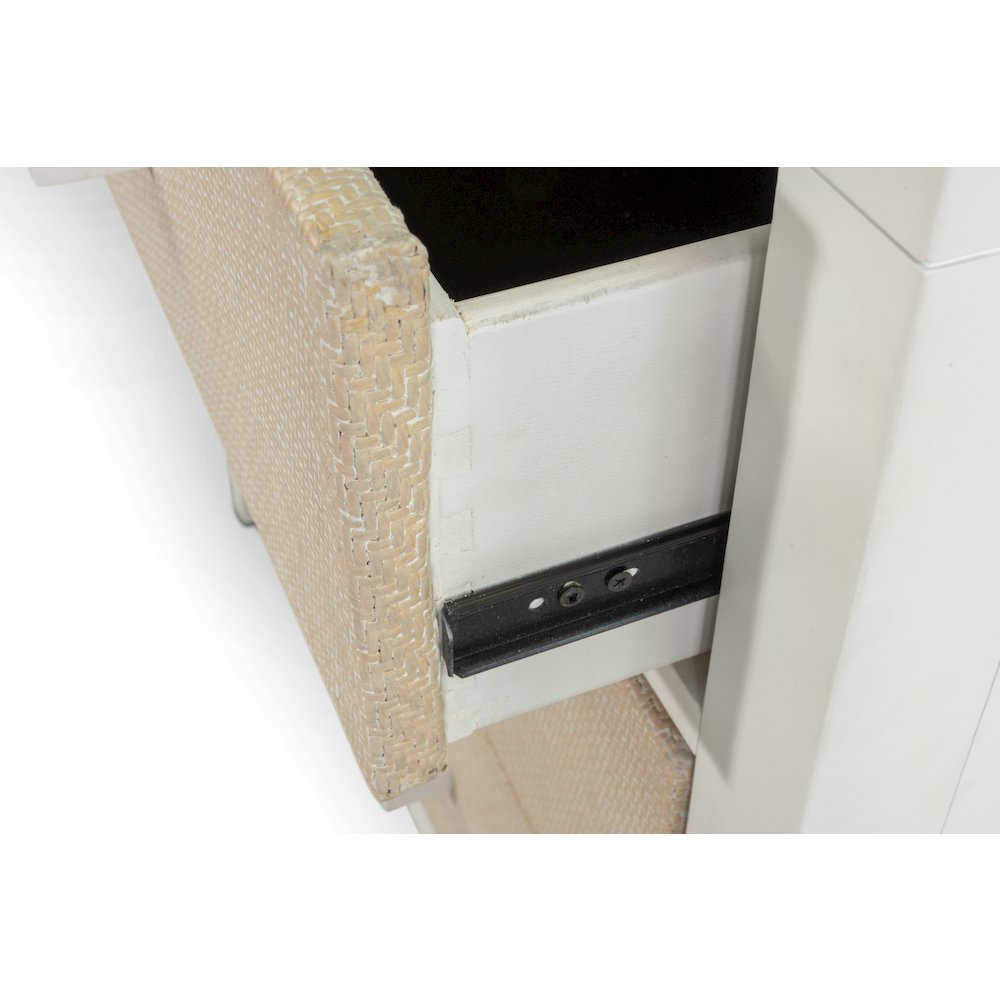 Miramar - 3 Drawer Woven Nightstand with Power Strip, USB-A and USB-C Port. Picture 8