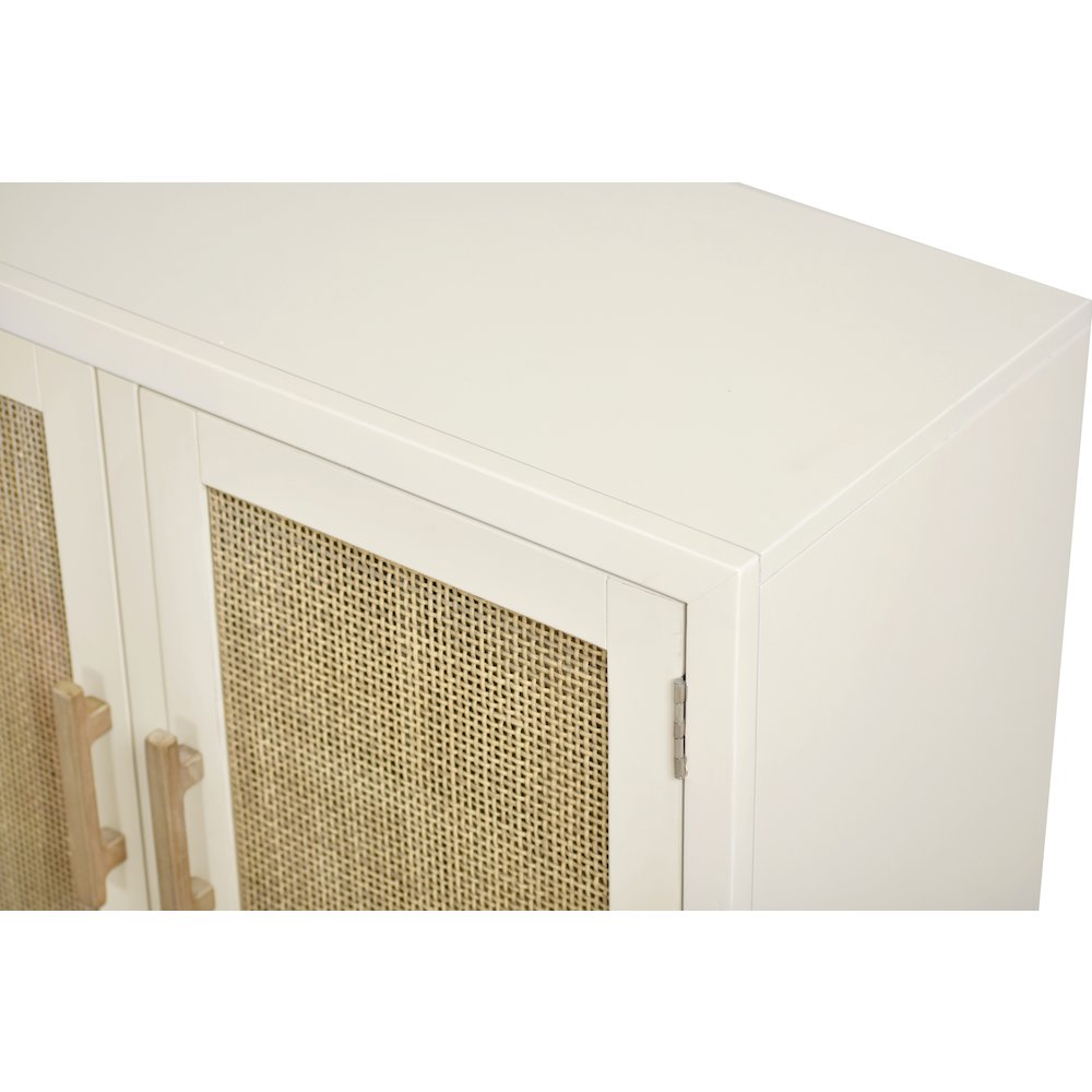 Venice - 4-Door Credenza - White, Natural Finish. Picture 5