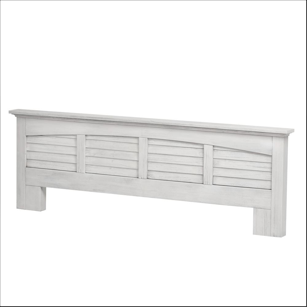 Surfside - Headboard - Queen - Weathered White Finish. Picture 6