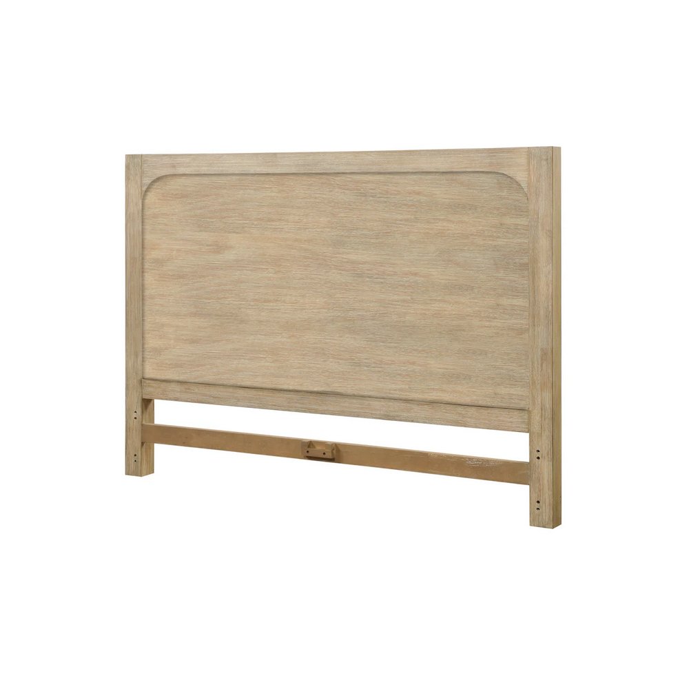 Heartford King Wood Headboard Stylish Weathered Tan Natural Finish. Picture 1