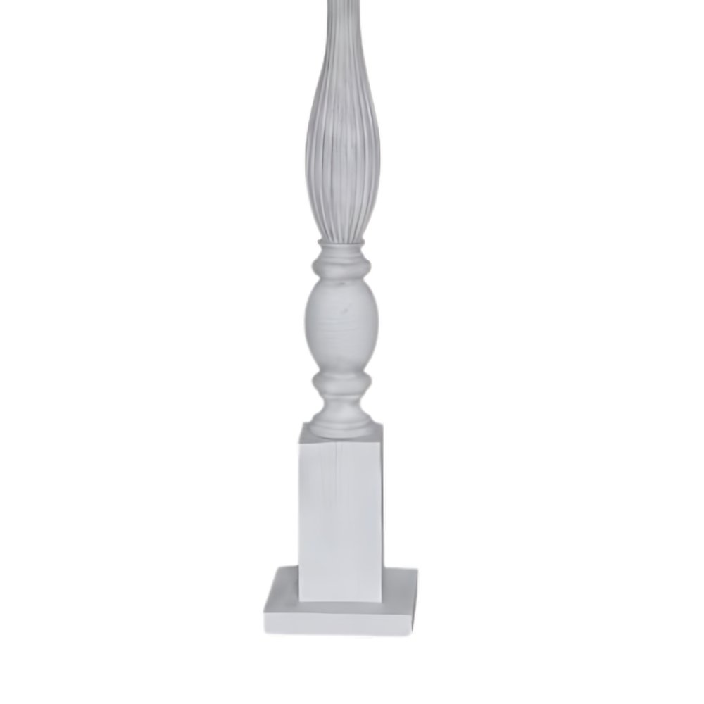 Elmwood - 63" Distressed White Polyresin Floor Lamp - Distressed White Finish. Picture 3