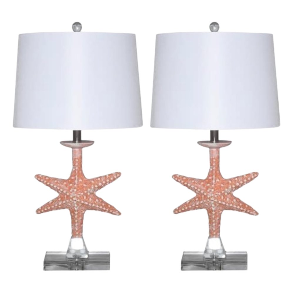 Patrick - 28" Starfish with Crystal Base - Set of 2 - Natural Finish. Picture 1
