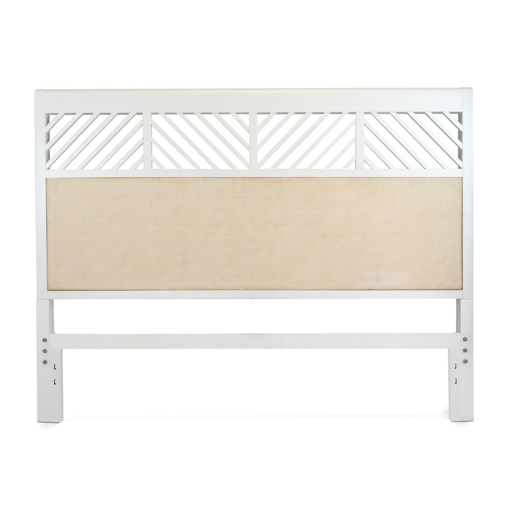 Miramar Queen Woven Bed Coastal Elegance Sand and Stark White Finish. Picture 2
