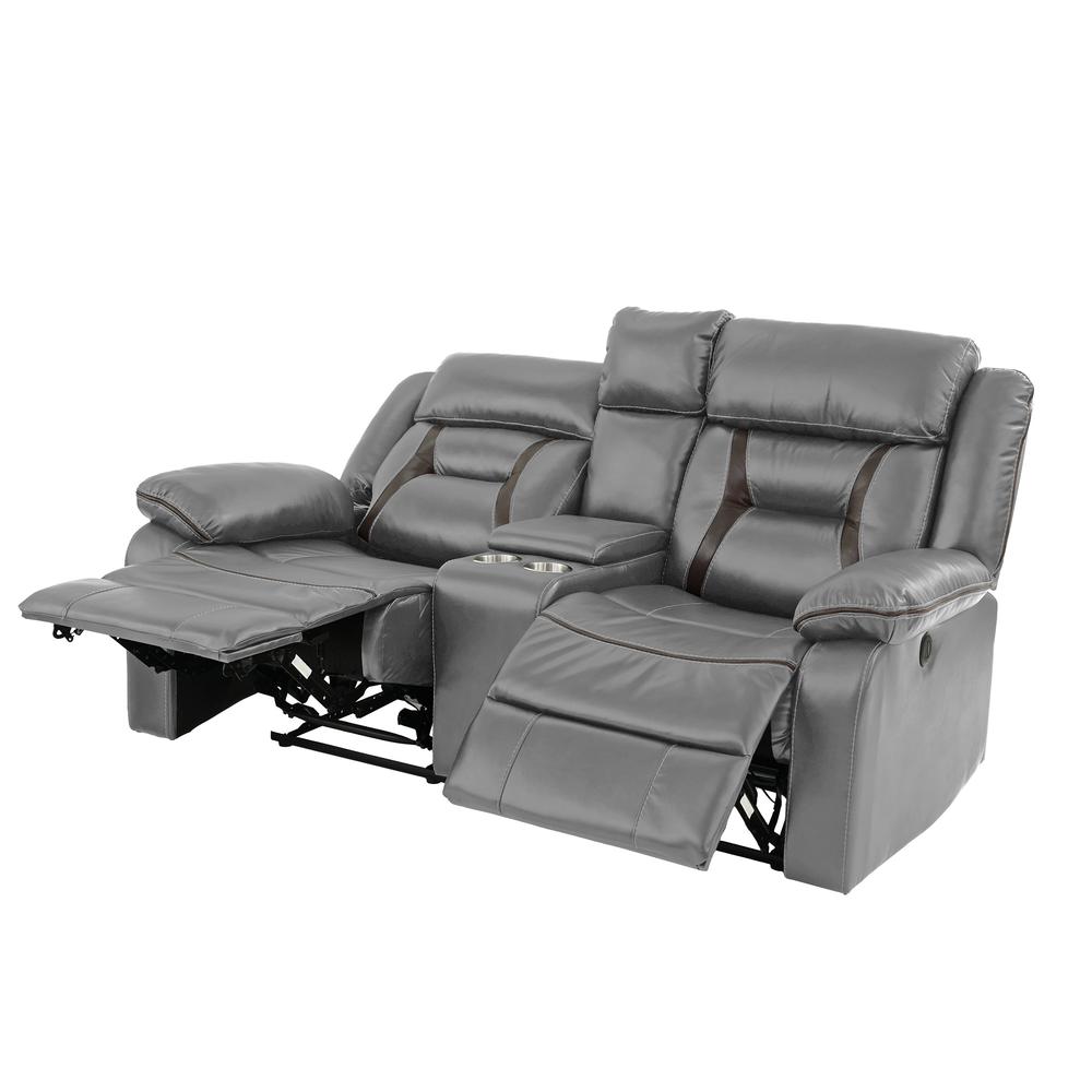 Power Motion Loveseat-Grey. Picture 3