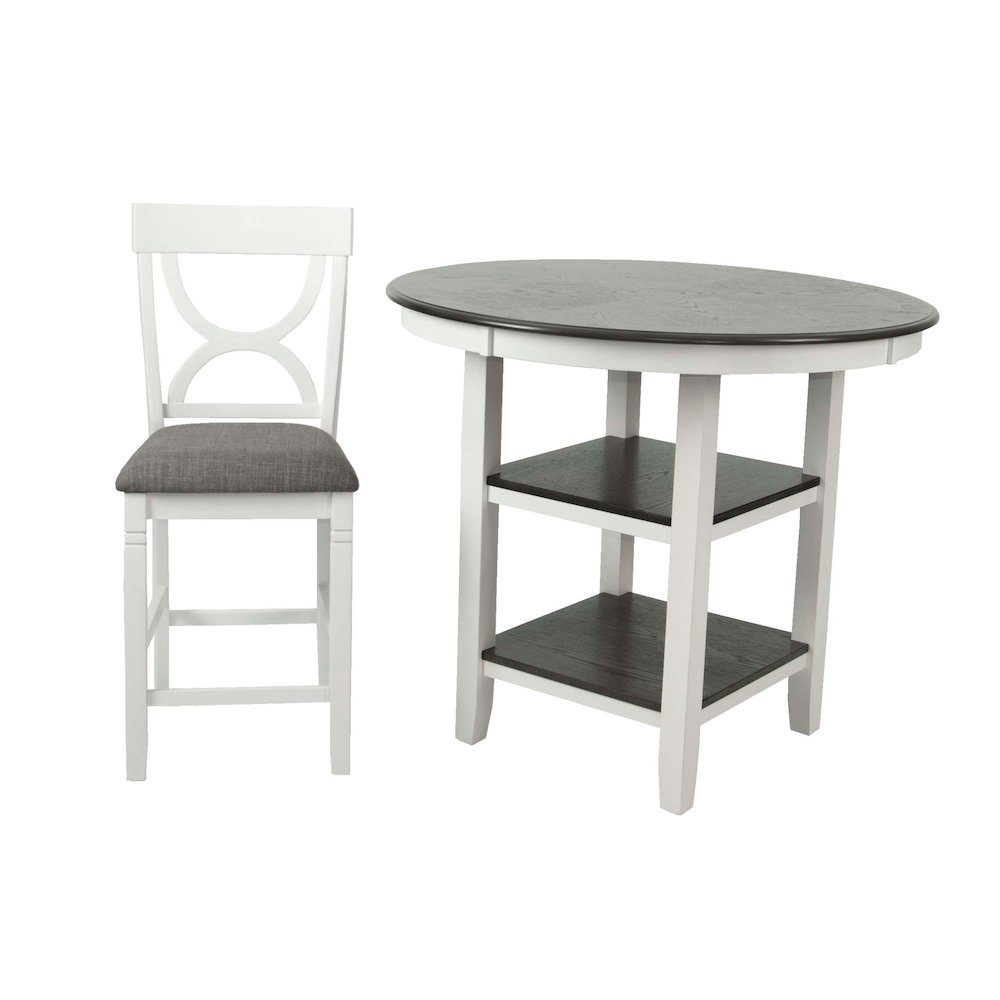 5-Pcs Counter Height Dining Set White Gray. Picture 4