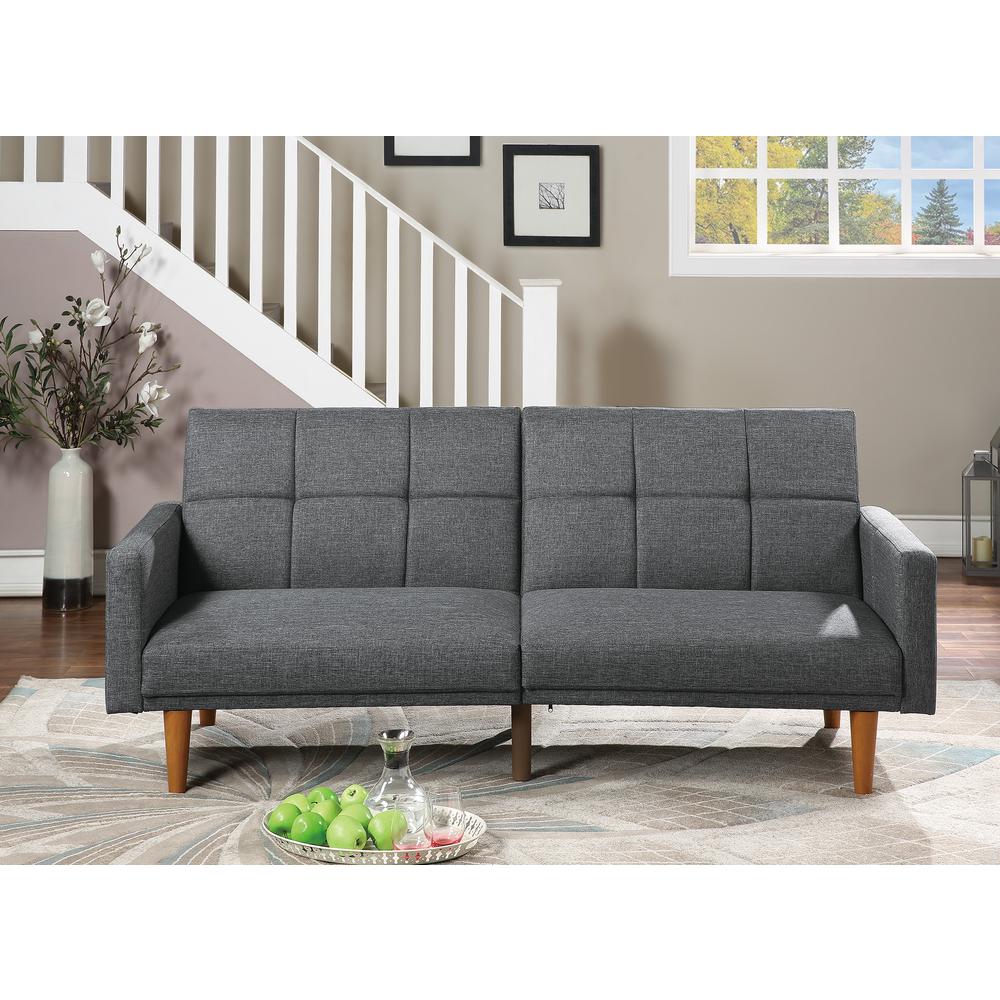 Adjustable Tufted Sofa in Blue Gray. Picture 1