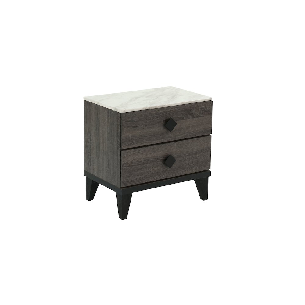 2-Drawer Nightstand in Gray. Picture 1