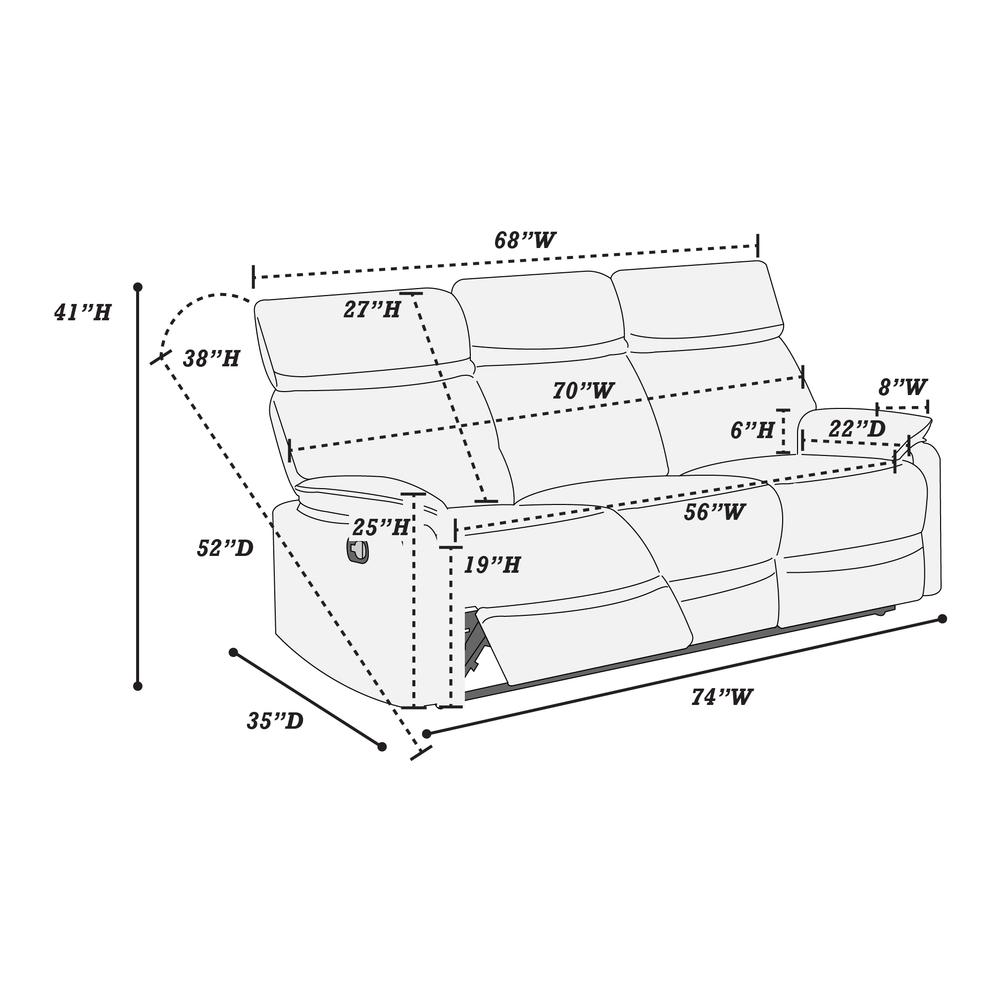 Manual Sofa Recliner in Gray. Picture 4