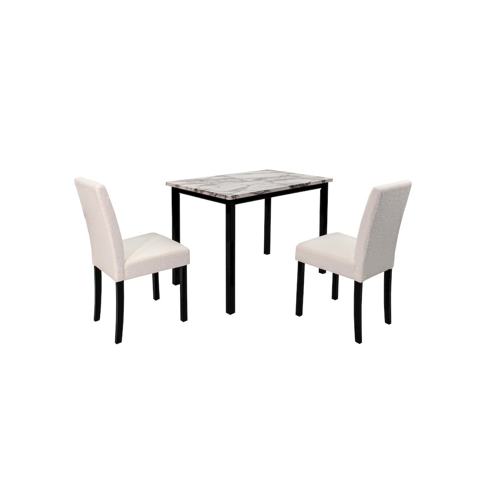Wool Upholstered 5-Pcs Dining Set White. Picture 3