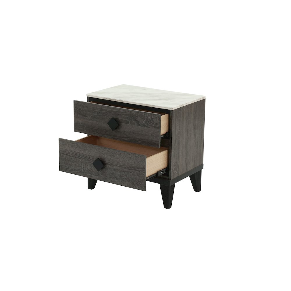 2-Drawer Nightstand in Gray. Picture 2