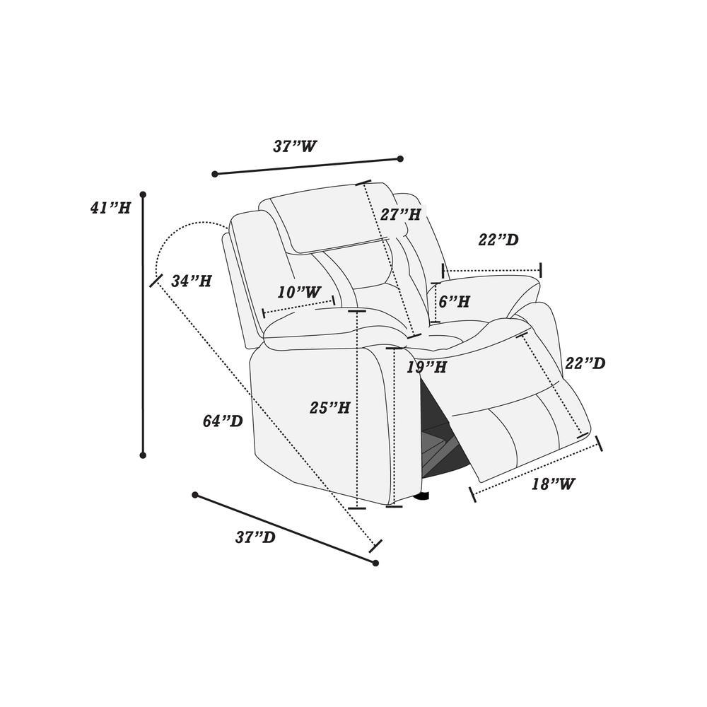 Power Recliner-Chocolate. Picture 4