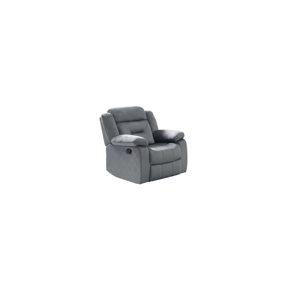 Dark Gray Velvet Manual Recliner. Picture 1