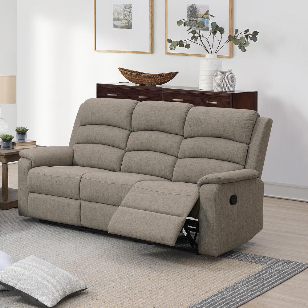 Manual Sofa Recliner in Light Brown. Picture 1