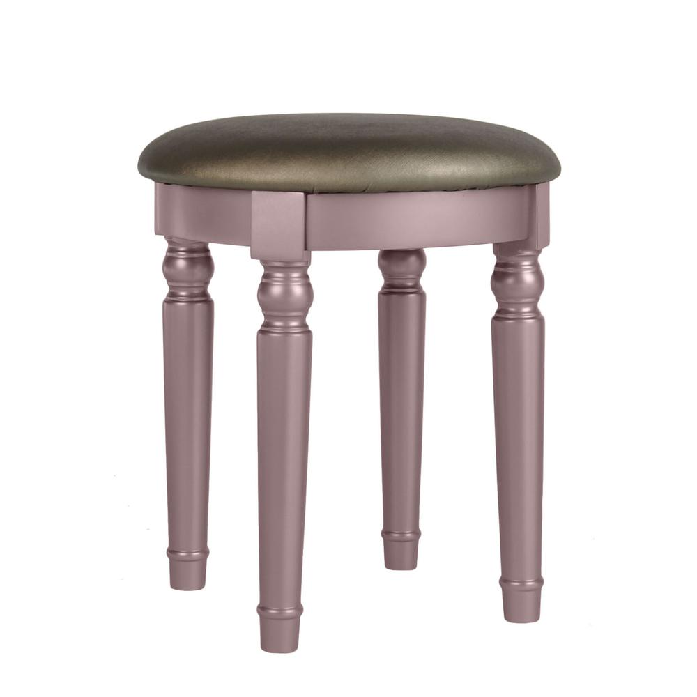 Wooden Makeup Vanity Set Desk, Mirror and Stool - Rose Gold. Picture 7
