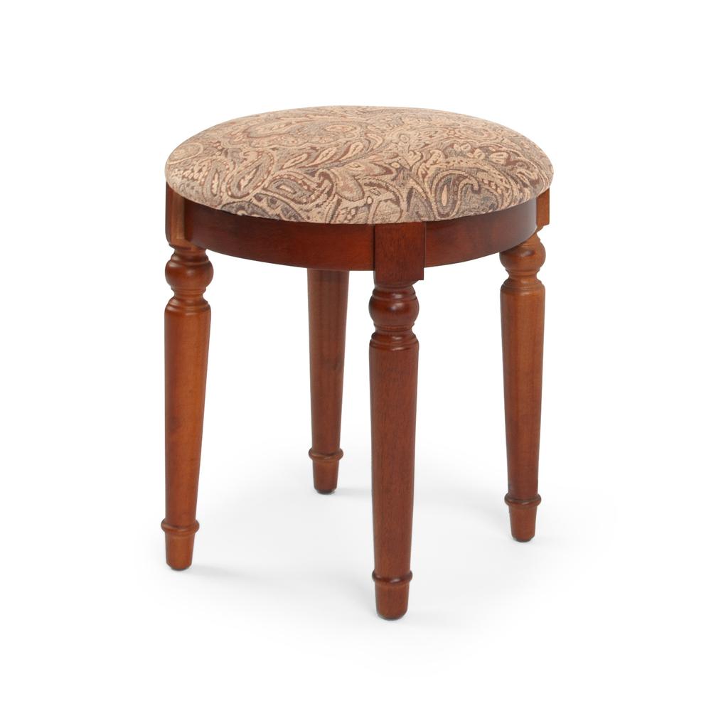 Poundex Wooden Makeup Vanity Set Desk, Mirror and Stool - Cherry, 43" W x 19" D x 54" H, Package Weight 91. Picture 5