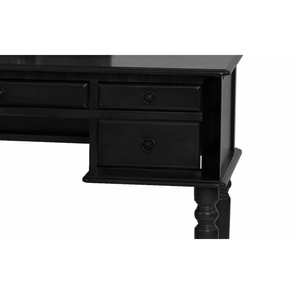 Poundex Wooden Makeup Vanity Set Desk, Mirror and Stool - Black, 43" W x 19" D x 54" H, Package Weight 91. Picture 4
