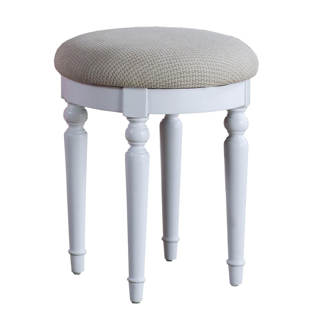 Wooden Makeup Vanity Set Desk, Mirror and Stool - White. Picture 6
