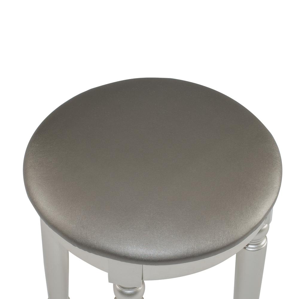 Poundex Wooden Makeup Vanity Set Desk, Mirror and Stool - Silver, 43" W x 19" D x 54" H, Package Weight 91. Picture 7